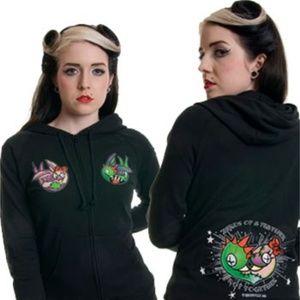 Birds Feather Hoodie Rockabilly Pinup Goth Punk